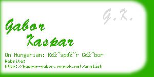 gabor kaspar business card